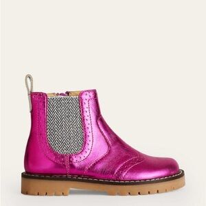 Mini Boden Hot Pink Metallic Chelsea Boots Size 30 (12) originally $89